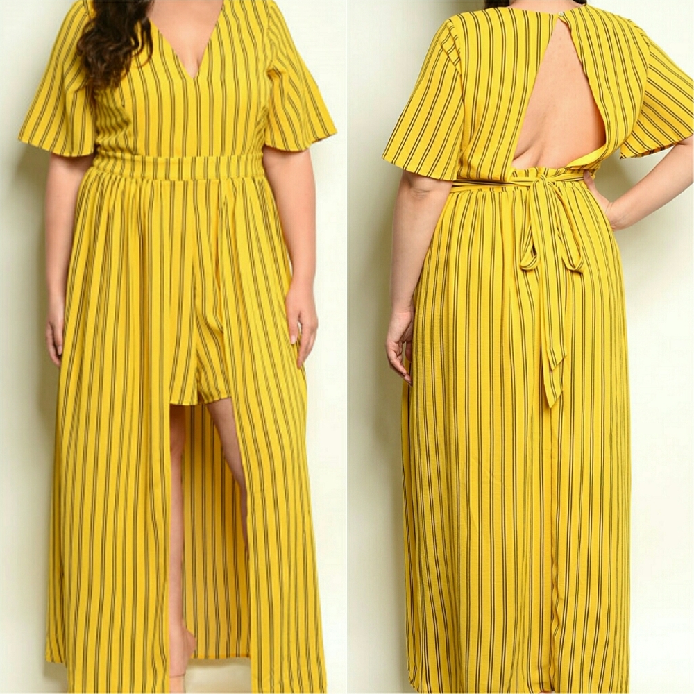 Yellow maxi romper
